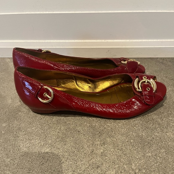 Patent red peep toe flats size 7.5 - Picture 3 of 8